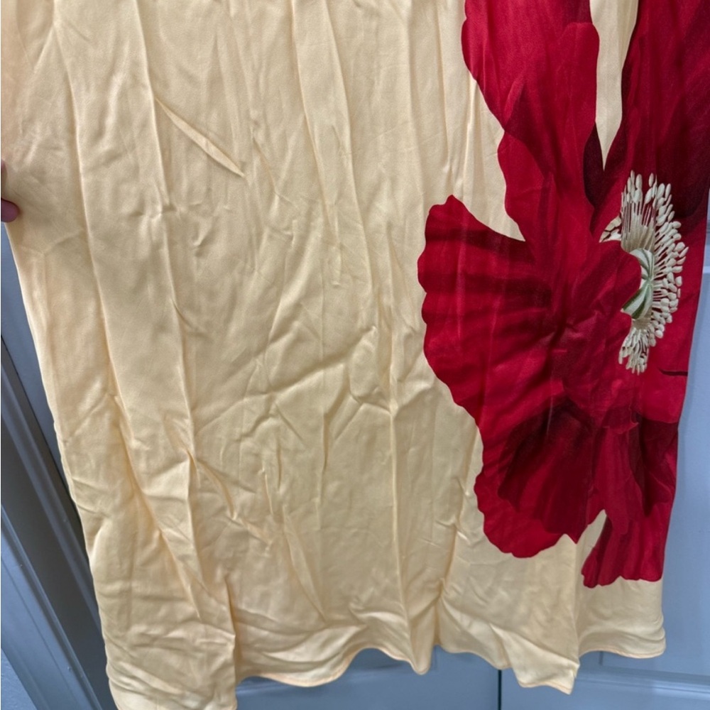 Farm Rio Light Yellow Poppy Flowers Sleeveless Maxi Dress size large - Picture 5 of 11